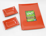 ❤️ NEW 3-pc PAO! ASIAN Sushi Sauce Dip Dishes & Serve Platter RED BLACK Melamine