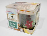 ❤️ NEW 4 Corelle PACIFIC BLOOM 7-oz JUICE GLASSES Red Hibiscus Floral