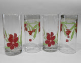 ❤️ NEW 4 Corelle PACIFIC BLOOM 16-oz TUMBLER GLASSES Iced Tea Cooler *Red Hibiscus Floral