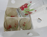 ❤️ NEW 4 Corelle PACIFIC BLOOM 16-oz TUMBLER GLASSES Iced Tea Cooler *Red Hibiscus Floral