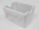 ❤️ Corelle PINK TRIO Stoneware SUGAR PACKET Sweetener HOLDER *Pink Peach Blue Floral