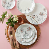 NEW 16-pc CORELLE Signature POPPY PRINT Dinnerware Set *Pale Pink & White Floral