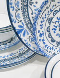 ❤️ NEW 16-pc Corelle PORTOFINO Dinnerware Set w/10-oz Dessert Bowls *Italian Blue Tiles