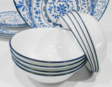 ❤️ NEW 16-pc Corelle PORTOFINO Dinnerware Set w/10-oz Dessert Bowls *Italian Blue Tiles