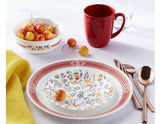 Corelle PRAIRIE GARDEN 10 1/4" DINNER PLATE **Choose: RED or GRAY Framed Rim