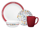 Corelle PRAIRIE GARDEN 10 1/4" DINNER PLATE **Choose: RED or GRAY Framed Rim