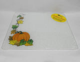 ❤️ PUMPKIN & VINES 15x12 COUNTER SAVER Tempered Glass Hot Plate Cutting Board