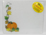 ❤️ PUMPKIN & VINES 15x12 COUNTER SAVER Tempered Glass Hot Plate Cutting Board