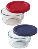 ❤️ PYREX Simply Store 1 CUP ROUND Storage BOWL Red or Blue Cover Storage Crafts