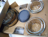 ❤️ NEW 20-pc PYREX Food Storage Container Set Glass w/GRAY COVERS Lids 7 4 2 1 Cup