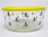PYREX 7 Cup BEE HAPPY Storage Bowl *Choose: YELLOW or BLACK Hearts Spring Honeybees