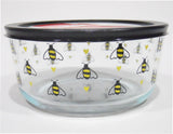 PYREX 7 Cup BEE HAPPY Storage Bowl *Choose: YELLOW or BLACK Hearts Spring Honeybees