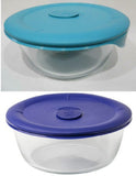 New PYREX Pro ROUND 5 Cup DISH & Vented COVER Choose TURQUOISE or NAVY BLUE 8201