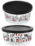 Pyrex CITY CATS or DOGS 4 Cup ROUND Storage Bowl Suit Tie KITTY / PUPPY LOVE Hearts
