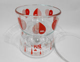 NW 4-pc PYREX Valentine 4 Cup Storage BOWLS * I LOVE YOU Red HEARTS White Covers
