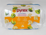 ❤️ 3-pc PYREX LITTLES Single-Serve Glass BAKEWARE 28 24 18-oz *Toaster Oven Size