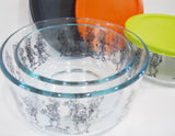 6-pc Pyrex MARIACHI BAND Storage Bowls Halloween BLACK Day of the Dead Skeletons