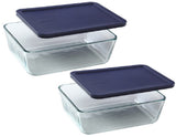 ❤️ New PYREX Simply Store 6 CUP or 11 CUP RECTANGULAR Glass Storage Dish & BLUE COVER