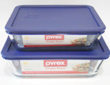 ❤️ New PYREX Simply Store 6 CUP or 11 CUP RECTANGULAR Glass Storage Dish & BLUE COVER