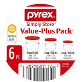 ❤️ NEW 6-pc Pyrex Simply Store GLASS STORAGE BOWLS 7, 4, 2 Cup RED Plastic Covers
