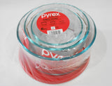 ❤️ NEW 6-pc Pyrex Simply Store GLASS STORAGE BOWLS 7, 4, 2 Cup RED Plastic Covers