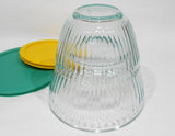 ❤️ NEW 4-pc PYREX SCULPTURED Glass Springtime STORAGE BOWL Set 6 & 3 Cup Mixing Baking