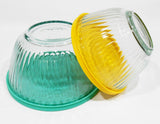 ❤️ NEW 4-pc PYREX SCULPTURED Glass Springtime STORAGE BOWL Set 6 & 3 Cup Mixing Baking