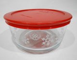 ❤️ New PYREX 4 Cup SNOWFLAKE Storage Dish Winter Holiday Choose: WHITE or BLUE