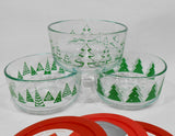 ❤️ New PYREX 4-Cup CHRISTMAS TREE Storage Dish Winter Holiday *CHOICE OF PATTERN