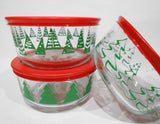 ❤️ New PYREX 4-Cup CHRISTMAS TREE Storage Dish Winter Holiday *CHOICE OF PATTERN