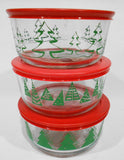 ❤️ New PYREX 4-Cup CHRISTMAS TREE Storage Dish Winter Holiday *CHOICE OF PATTERN