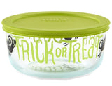 PYREX 4 Cup HALLOWEEN Storage Bowl *Choose TRICK OR TREAT CATS or GHOSTS & BATS