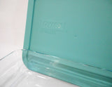 ❤️ PYREX 3 Cup DUSTY JADE GREEN Rectangle Glass STORAGE DISH & Plastic COVER 7210