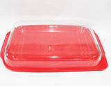 PYREX 4.5 Qt Rectangular Storage POPPY RED PLASTIC COVER 234-PC Tab Handle 15x10