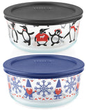 ❤️ PYREX 4 Cup CHRISTMAS Storage Bowl U-PICK:  GNOME ELF or JUST CHILLIN' PENGUINS