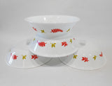 5-pc Corelle RAINFOREST Snack Set SERVING & 10-oz DESSERT BOWLS Red Orange Green