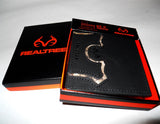 ❤️ REALTREE Black Leather RFID Bifold PASSCASE ID Card WALLET Camouflage Inlay