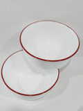 ❤️ 2 Red CORELLE 28-oz SUPER SOUP BOWLS Chili 6 1/4" Bright Radiant Brilliant Holiday