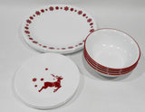 ❤️ 12-pc Corelle REINDEER Dinnerware Set BONUS 1-Qt Serving Bowl / Christmas Winter Holiday