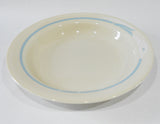 ❤️ Corelle ROMANCE 15-oz FLAT RIM SOUP BOWL Sandstone WHITE CALLA LILY Blue Band