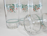 ❤️ EUC Corelle 4 ROSEMARIE 16-oz Tumbler GLASSES Cooler Iced Tea Drinkware *Pink Tulips