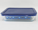 Pyrex SANTORINI SKY 3 Cup RECTANGULAR Storage Dish *BLUE or White Cover
