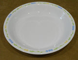 CORELLE SECRET GARDEN Vitrelle Glass PIE PLATE 10.25" Multi Dish Blue & Yellow Floral