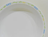 CORELLE SECRET GARDEN Vitrelle Glass PIE PLATE 10.25" Multi Dish Blue & Yellow Floral