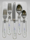 ❤️ NEW 20-pc Corelle SHADOW IRIS Stainless Steel FLATWARE Set Purple Floral