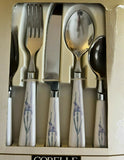 ❤️ NEW 20-pc Corelle SHADOW IRIS Stainless Steel FLATWARE Set Purple Floral