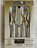 ❤️ NEW 20-pc Corelle SHADOW IRIS Stainless Steel FLATWARE Set Purple Floral