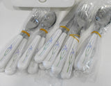 ❤️ NEW 20-pc Corelle SHADOW IRIS Stainless Steel FLATWARE Set Purple Floral