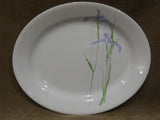NEW Corelle SHADOW IRIS 9.5" Oval SERVING PLATTER Purple Floral Hand Decal