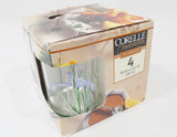 ❤️ 4 CORELLE SHADOW IRIS  7-oz JUICE GLASSES *Purple Floral 4" Weighted Bottoms